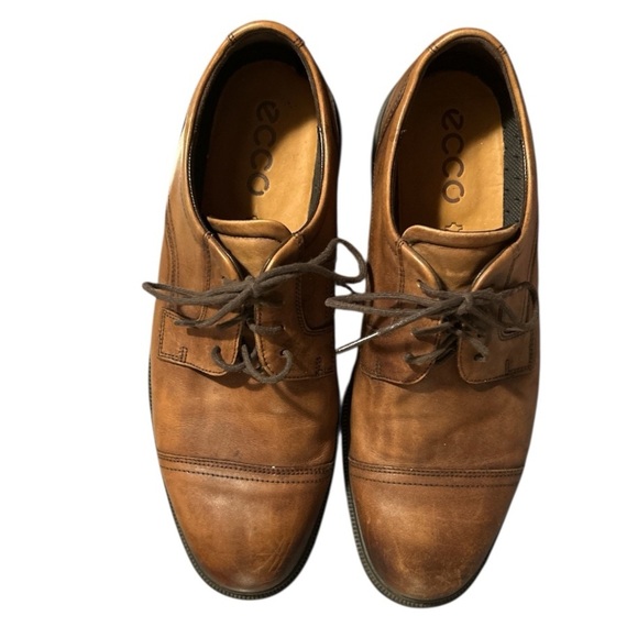 Ecco Men’s Brown Leather Dress Shoes – Size 9 –Comfort Sole business work event - Picture 10 of 15